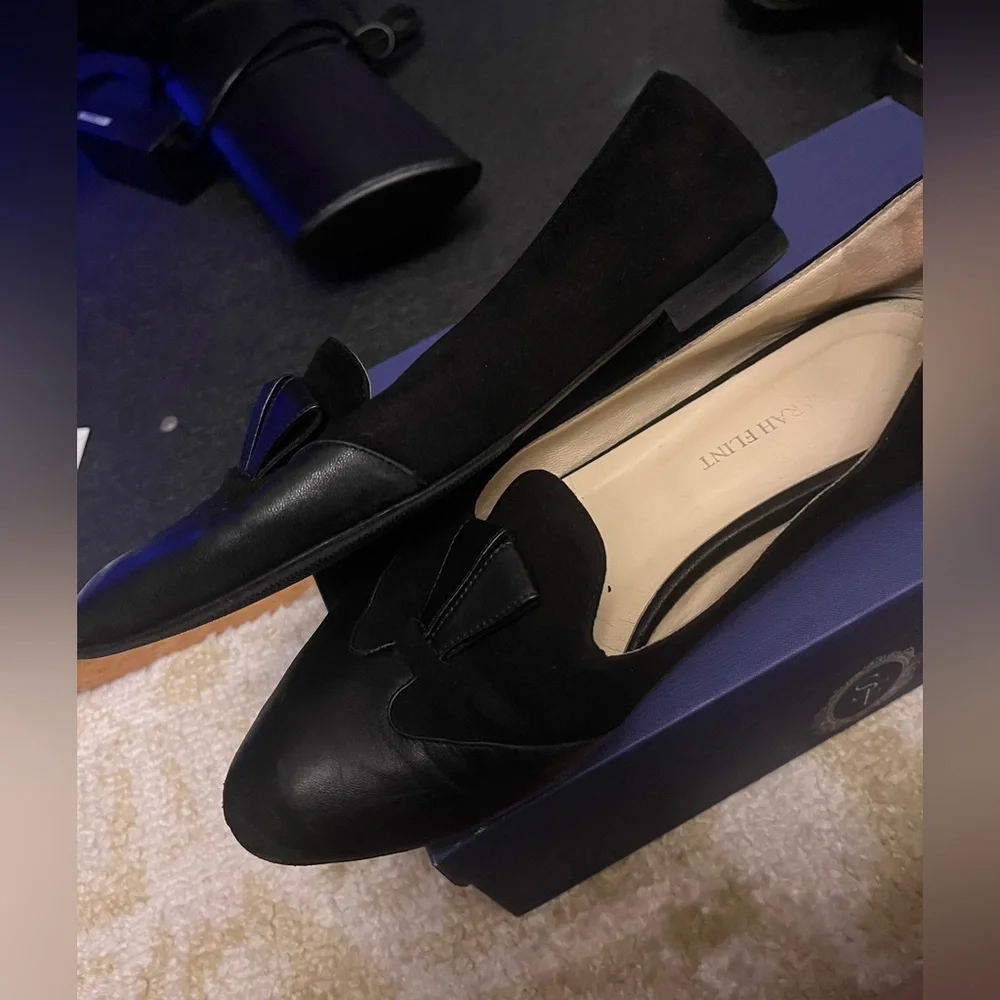 SARAH FLINT Bennet black suede leather loafers flats 39 Italy - Picture 8 of 8